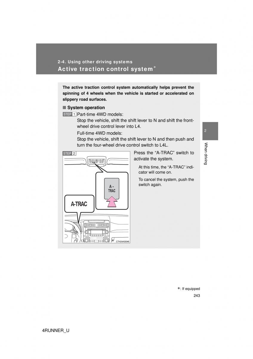 Toyota 4Runner 5 V N280 owners manual / page 212