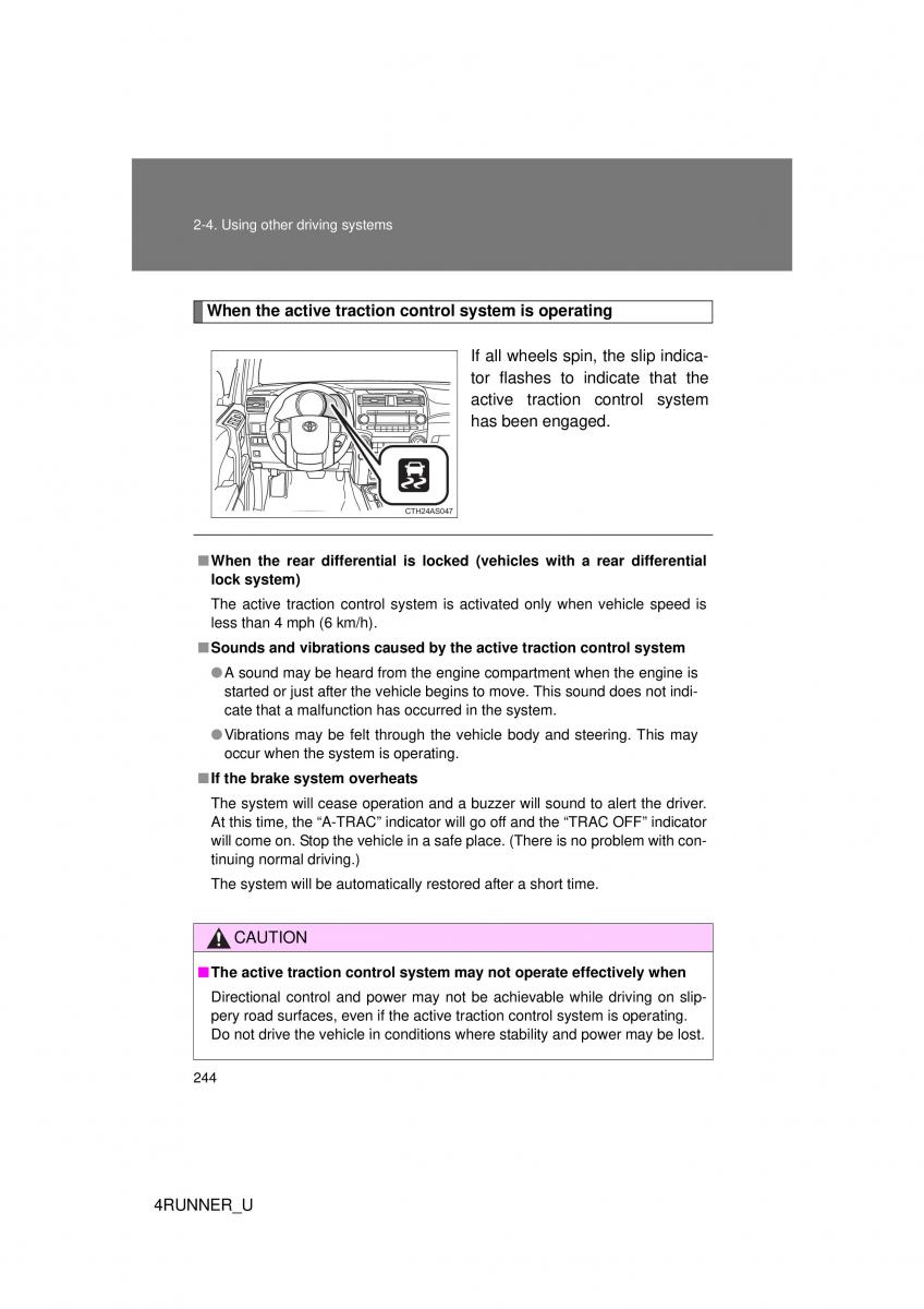 Toyota 4Runner 5 V N280 owners manual / page 213