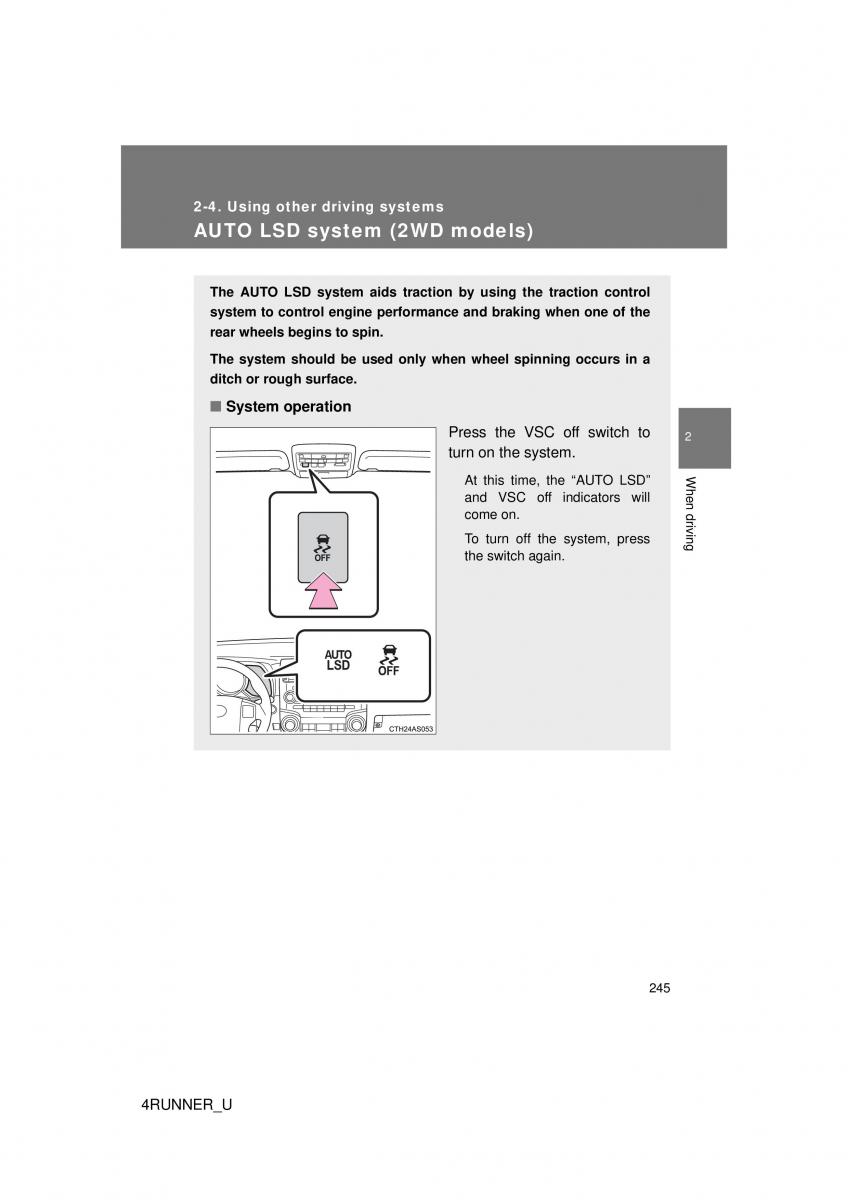 Toyota 4Runner 5 V N280 owners manual / page 214