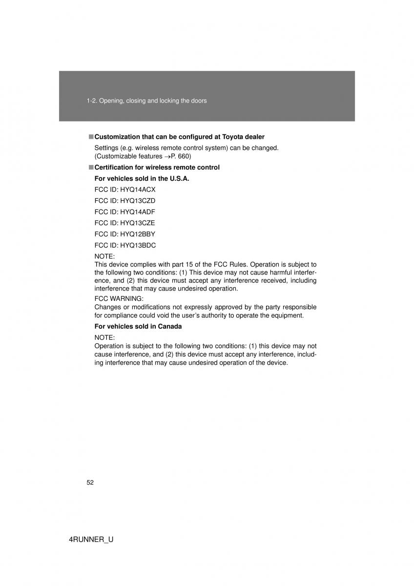 Toyota 4Runner 5 V N280 owners manual / page 22