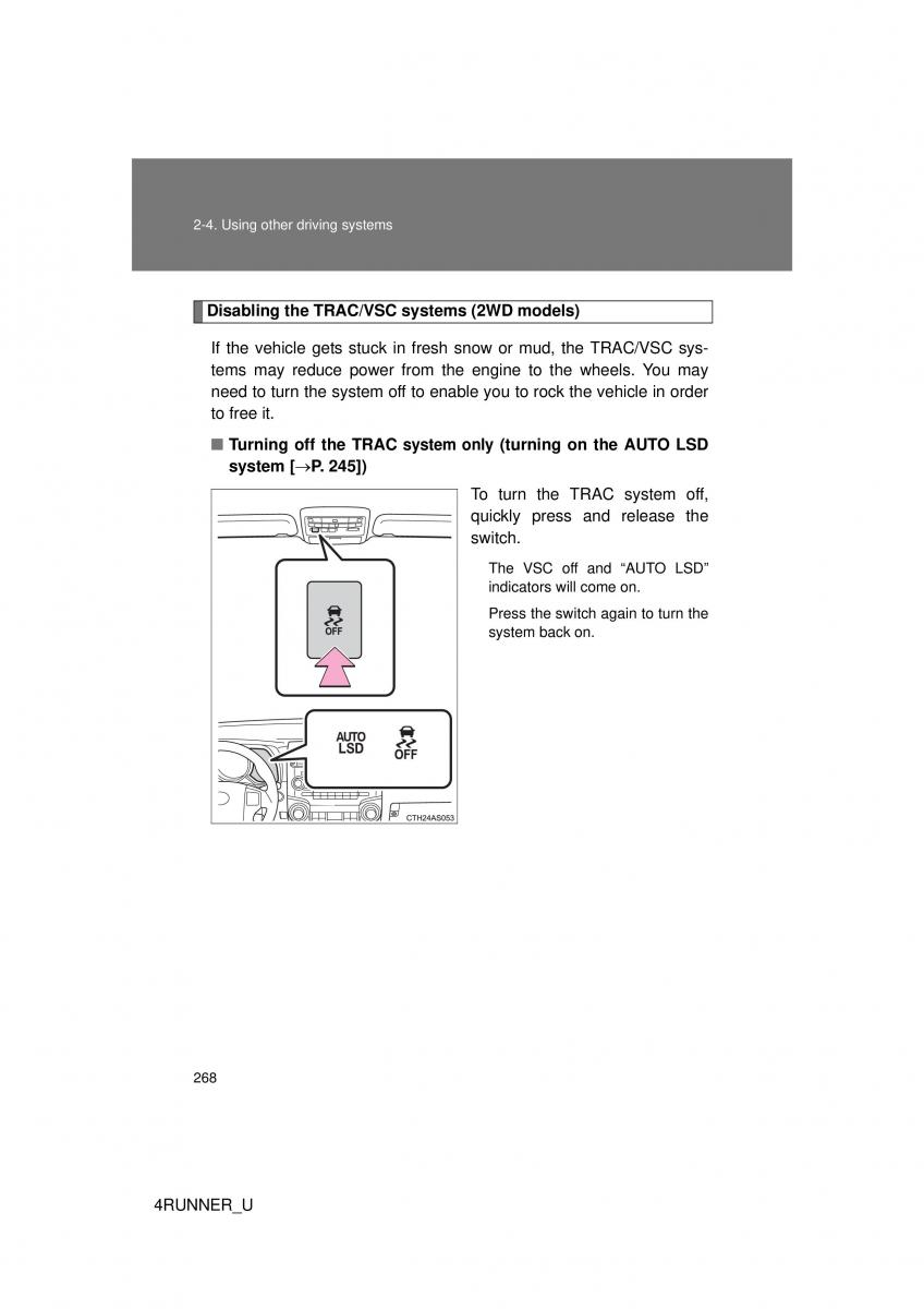 Toyota 4Runner 5 V N280 owners manual / page 237