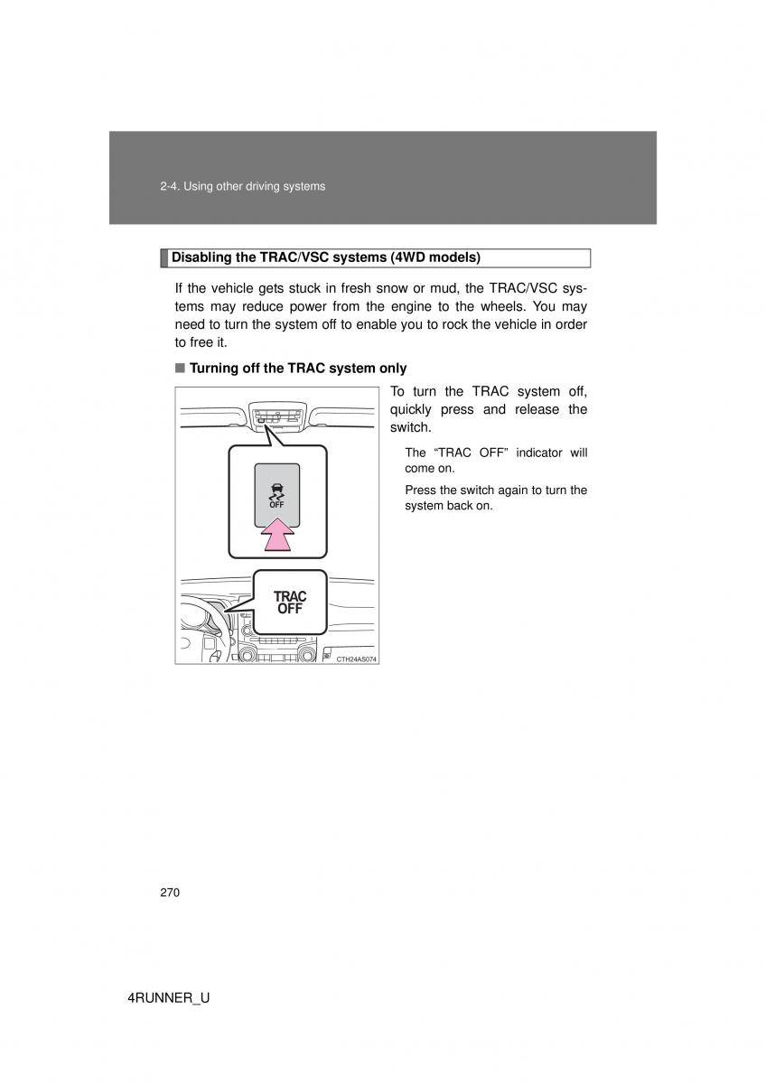 Toyota 4Runner 5 V N280 owners manual / page 239