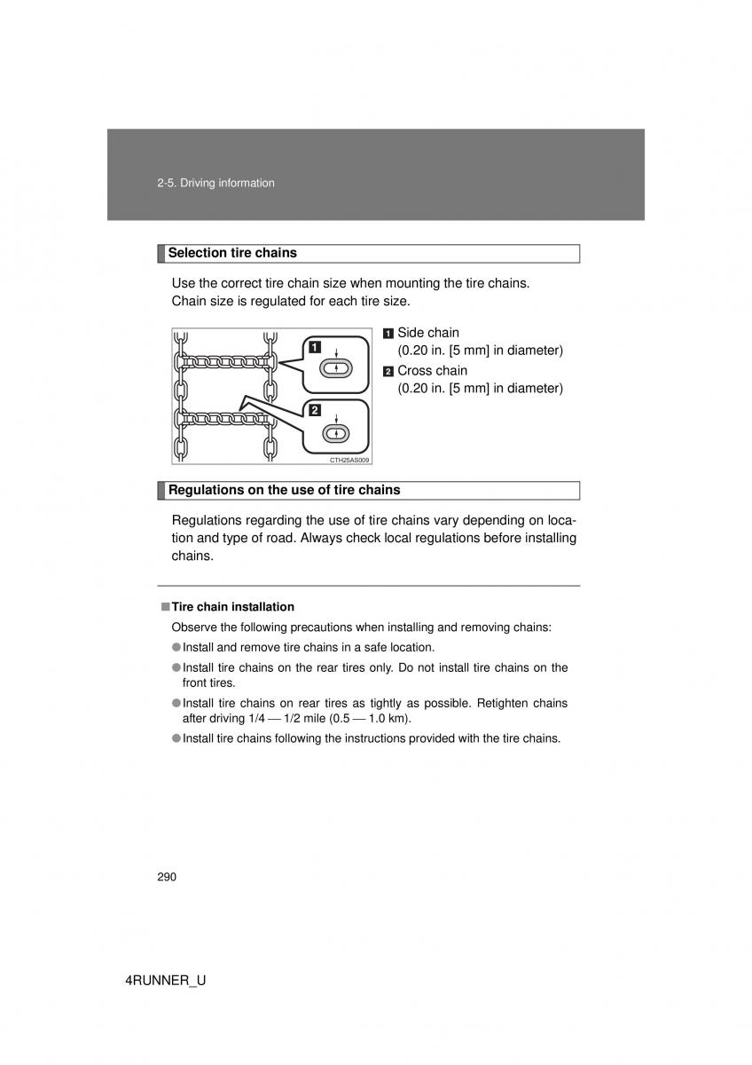 Toyota 4Runner 5 V N280 owners manual / page 259