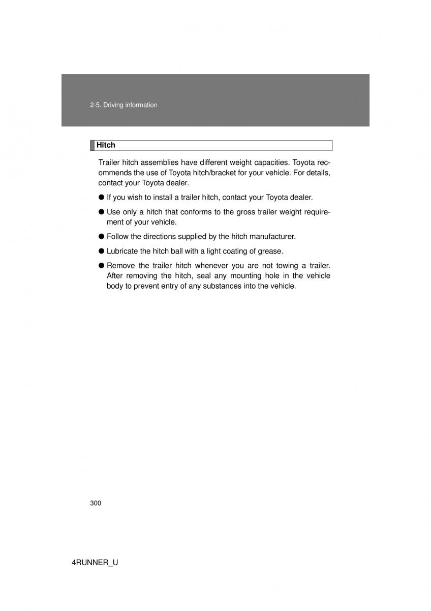 Toyota 4Runner 5 V N280 owners manual / page 269