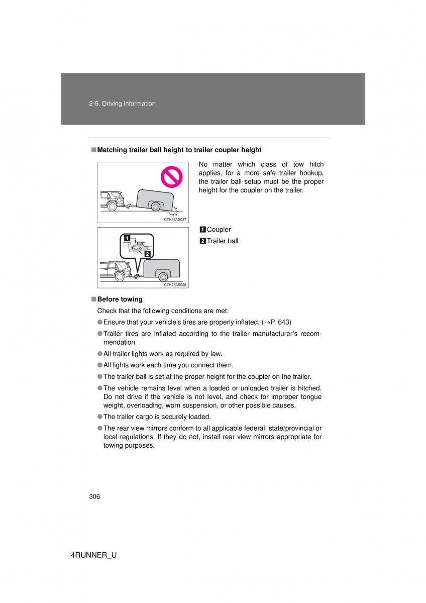 Toyota 4Runner 5 V N280 owners manual / page 275