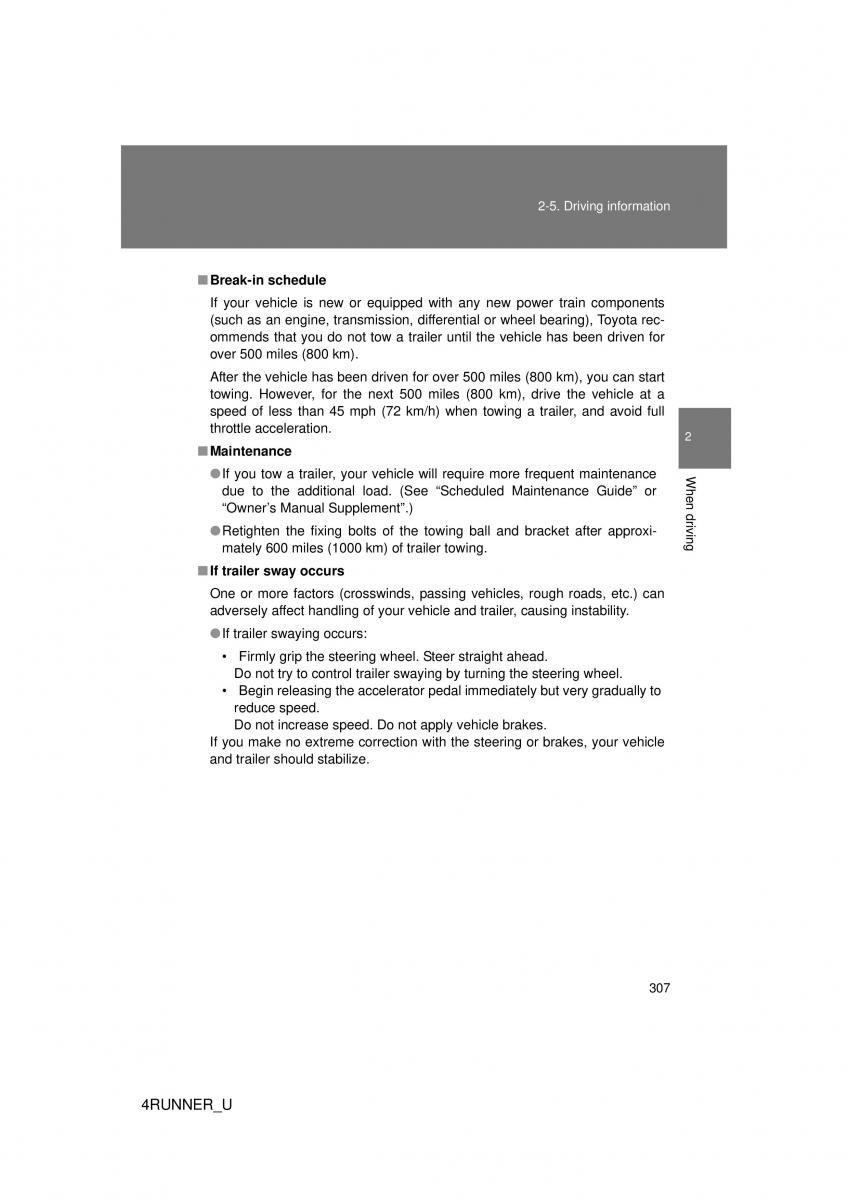 Toyota 4Runner 5 V N280 owners manual / page 276