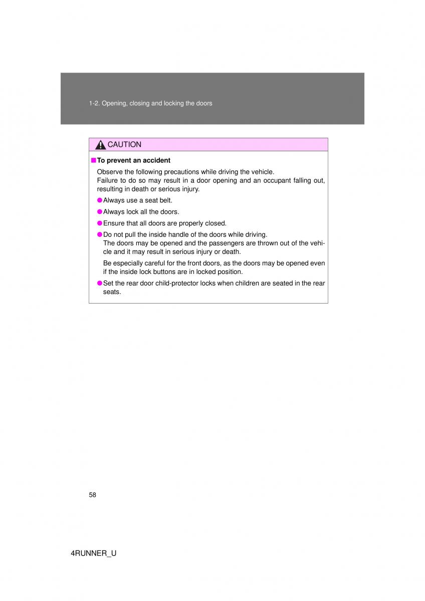 Toyota 4Runner 5 V N280 owners manual / page 28