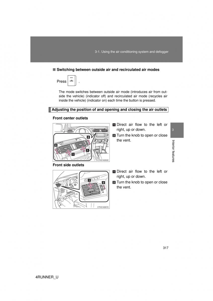 Toyota 4Runner 5 V N280 owners manual / page 284