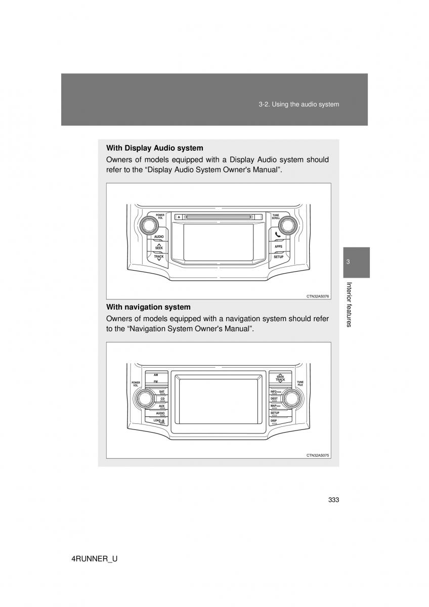 Toyota 4Runner 5 V N280 owners manual / page 300