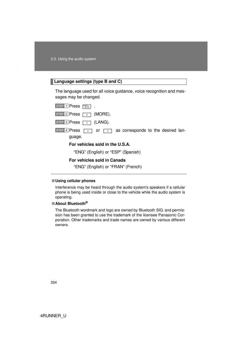 Toyota 4Runner 5 V N280 owners manual / page 301