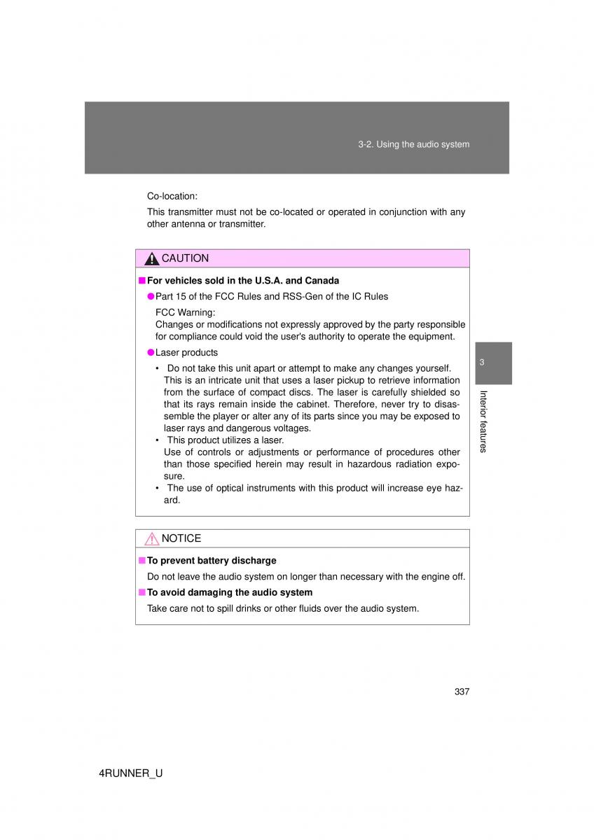 Toyota 4Runner 5 V N280 owners manual / page 304