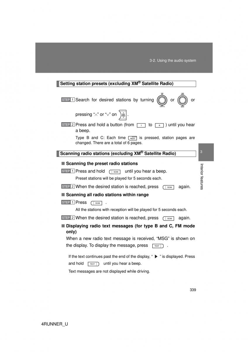 Toyota 4Runner 5 V N280 owners manual / page 306