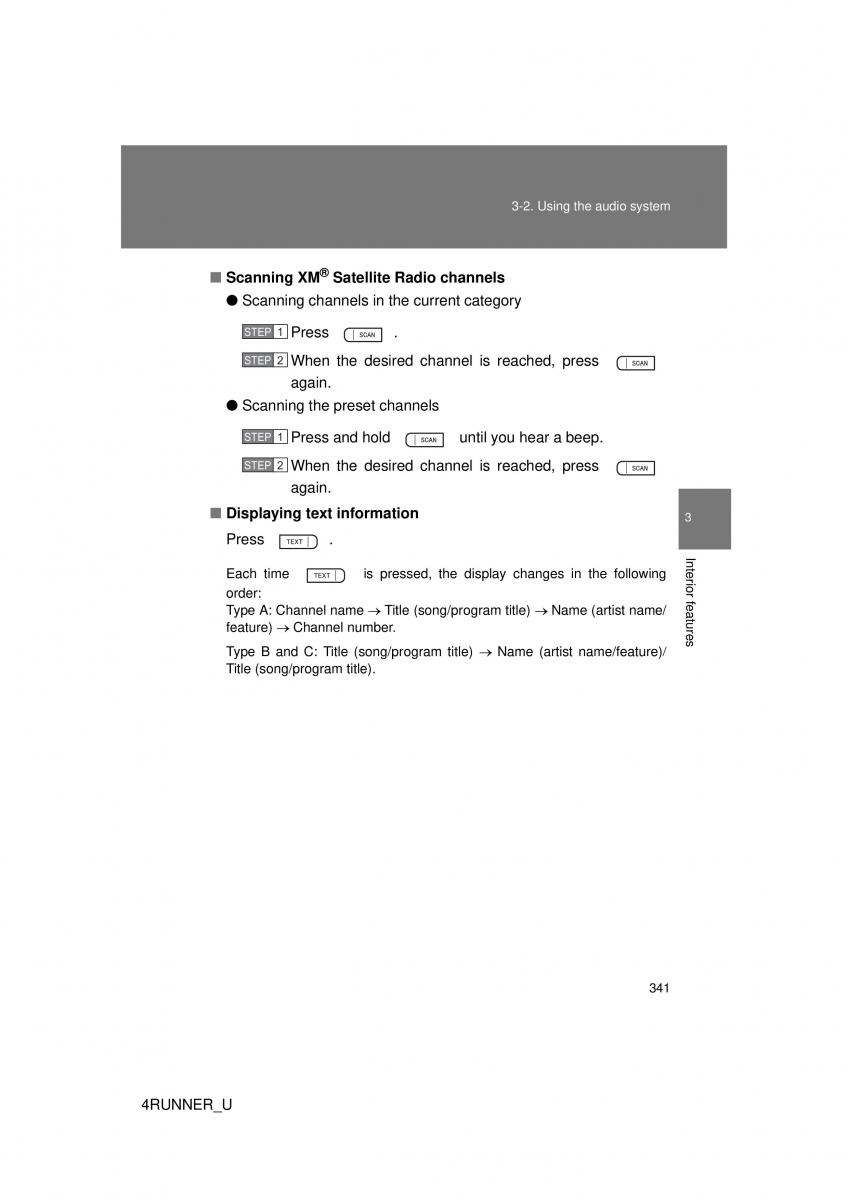 Toyota 4Runner 5 V N280 owners manual / page 308