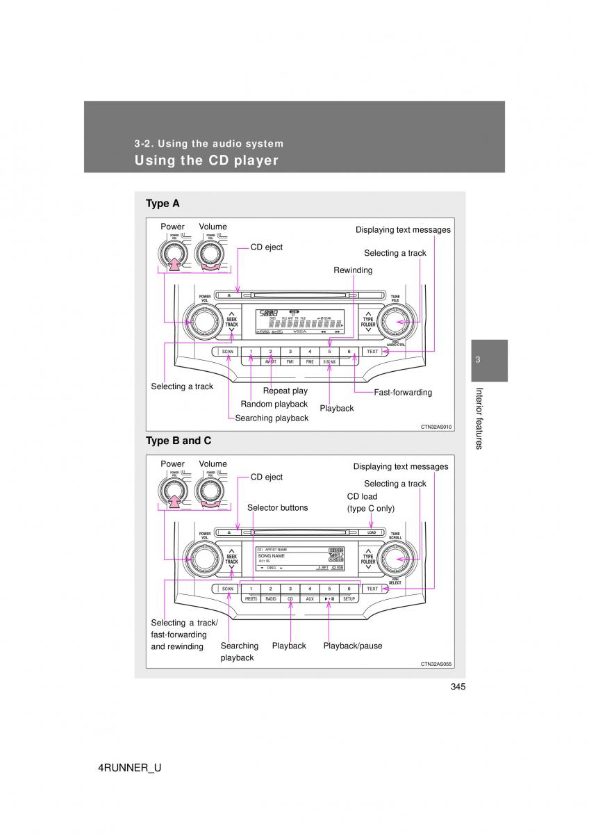 Toyota 4Runner 5 V N280 owners manual / page 312