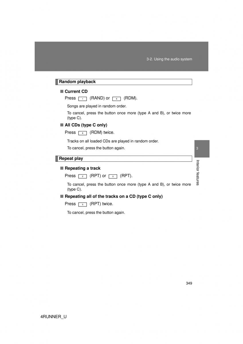 Toyota 4Runner 5 V N280 owners manual / page 316