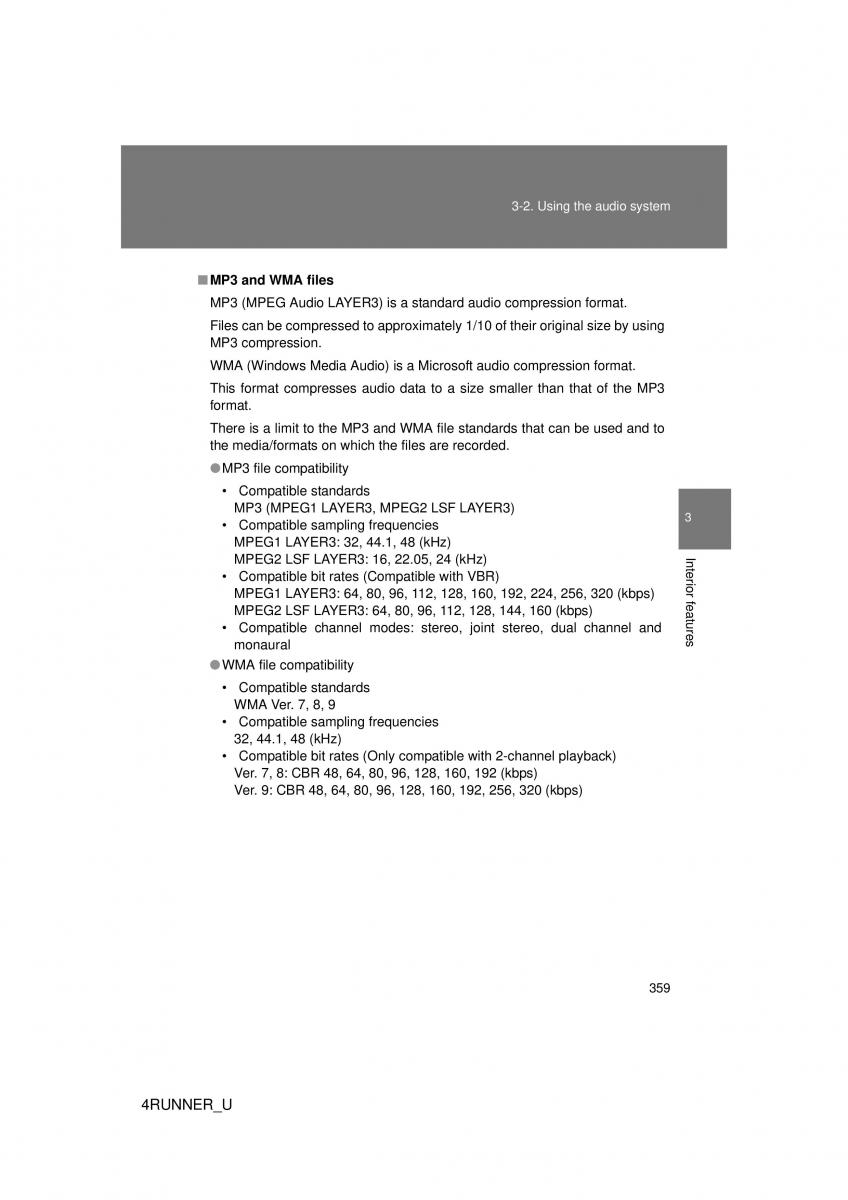 Toyota 4Runner 5 V N280 owners manual / page 326