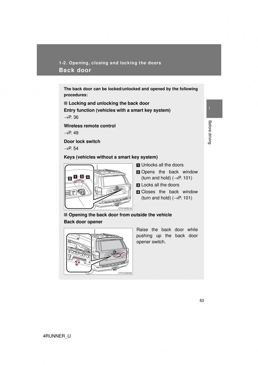 Toyota 4Runner 5 V N280 owners manual / page 33