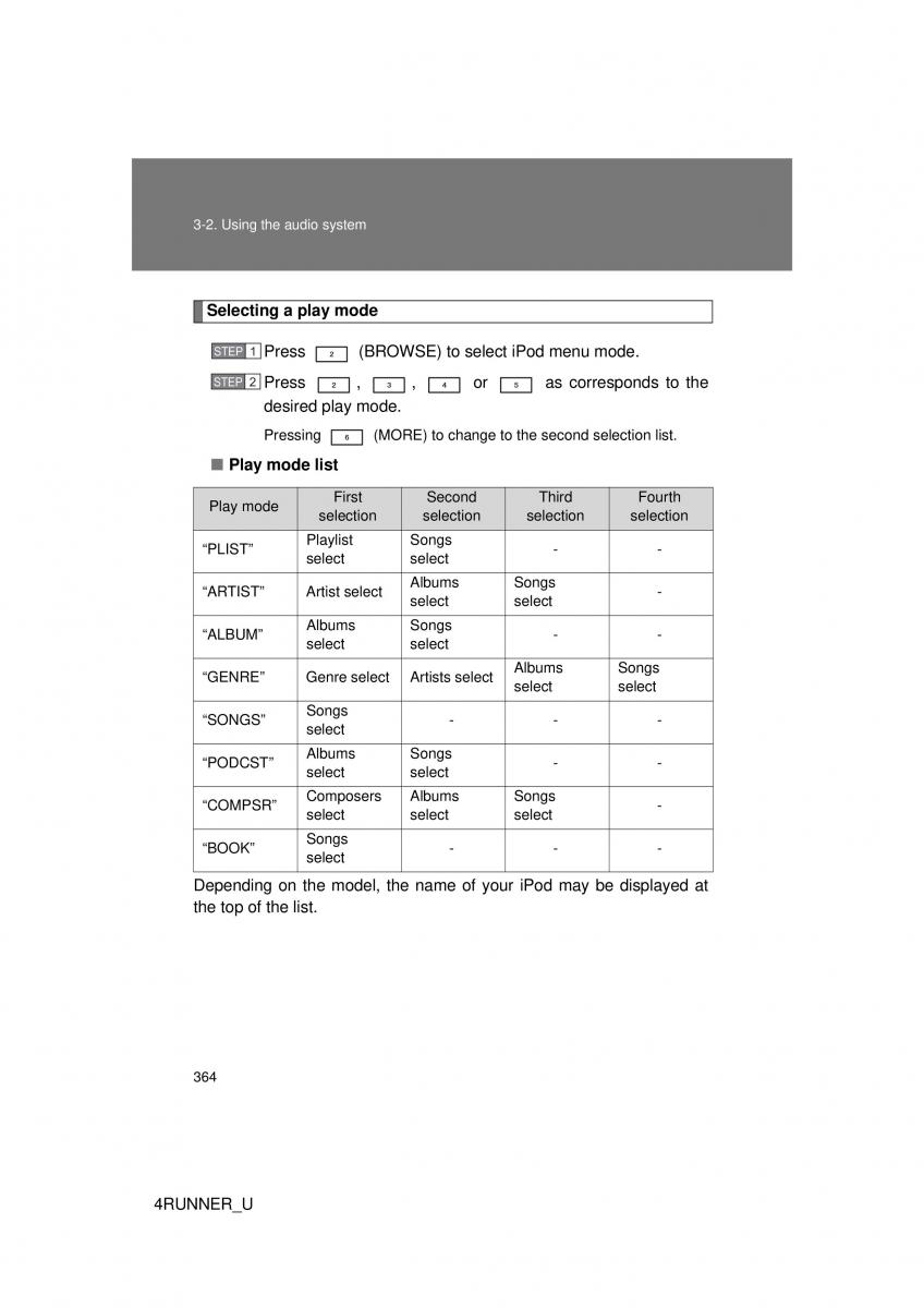 Toyota 4Runner 5 V N280 owners manual / page 331