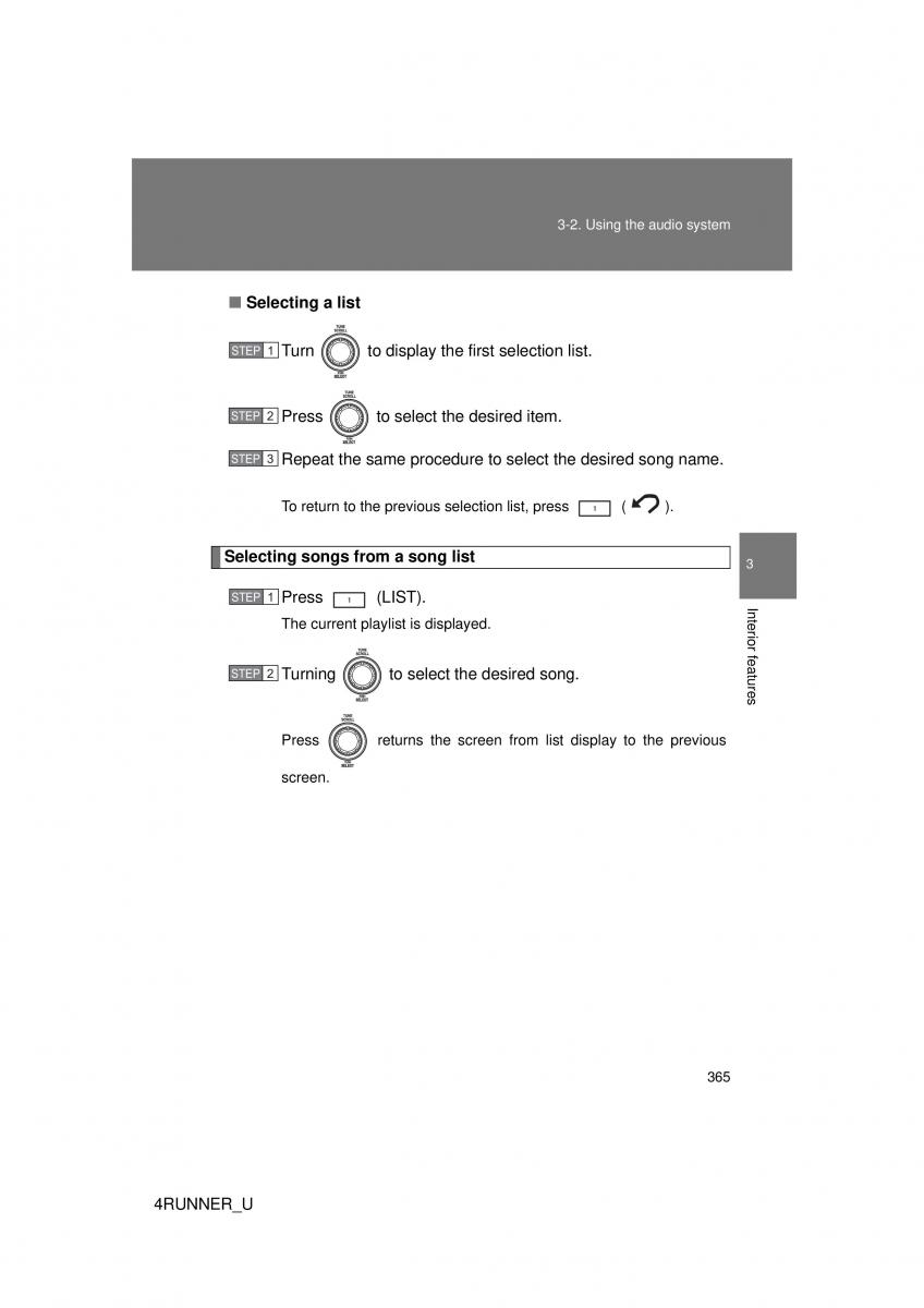 Toyota 4Runner 5 V N280 owners manual / page 332