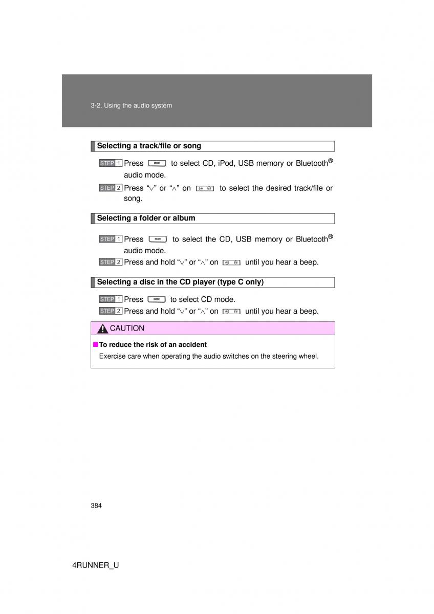 Toyota 4Runner 5 V N280 owners manual / page 351