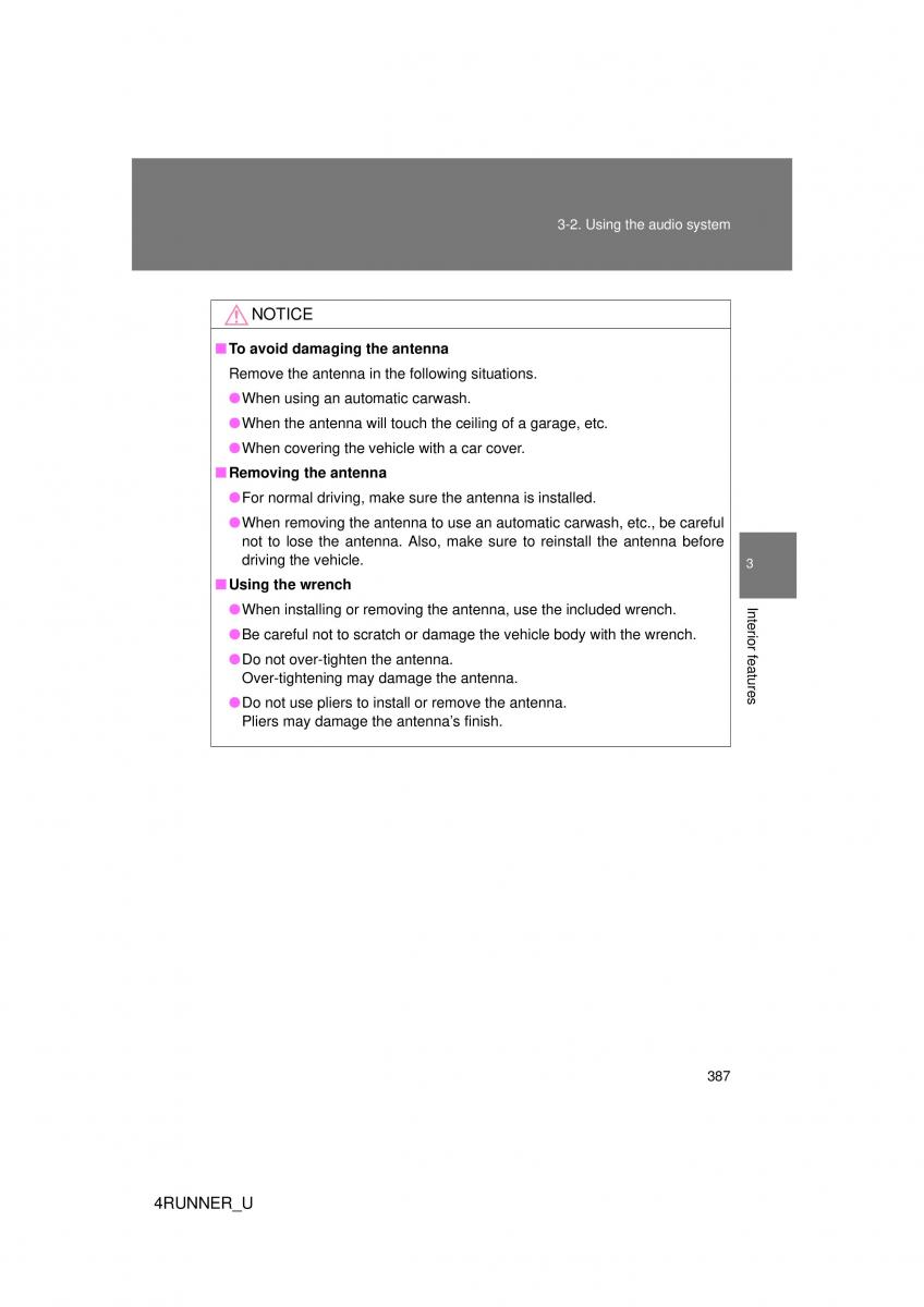 Toyota 4Runner 5 V N280 owners manual / page 354