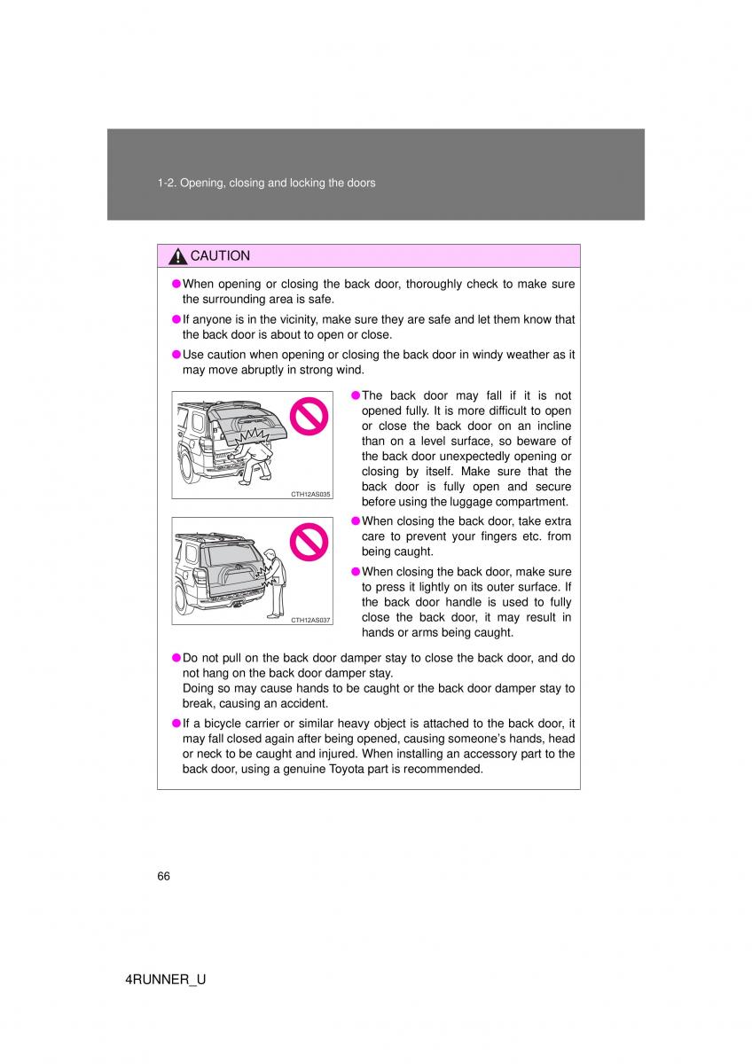 Toyota 4Runner 5 V N280 owners manual / page 36