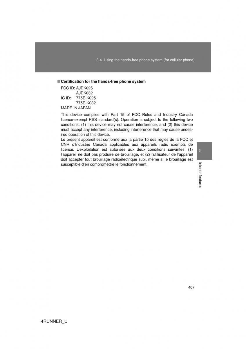 Toyota 4Runner 5 V N280 owners manual / page 374