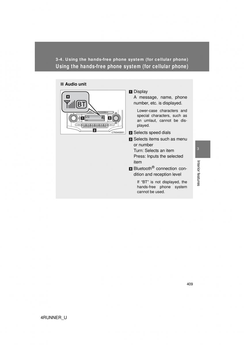 Toyota 4Runner 5 V N280 owners manual / page 376