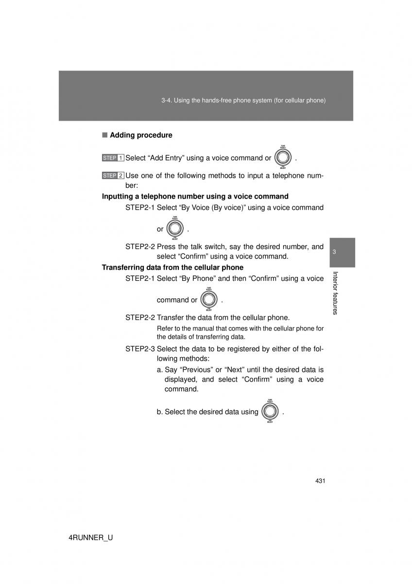 Toyota 4Runner 5 V N280 owners manual / page 398