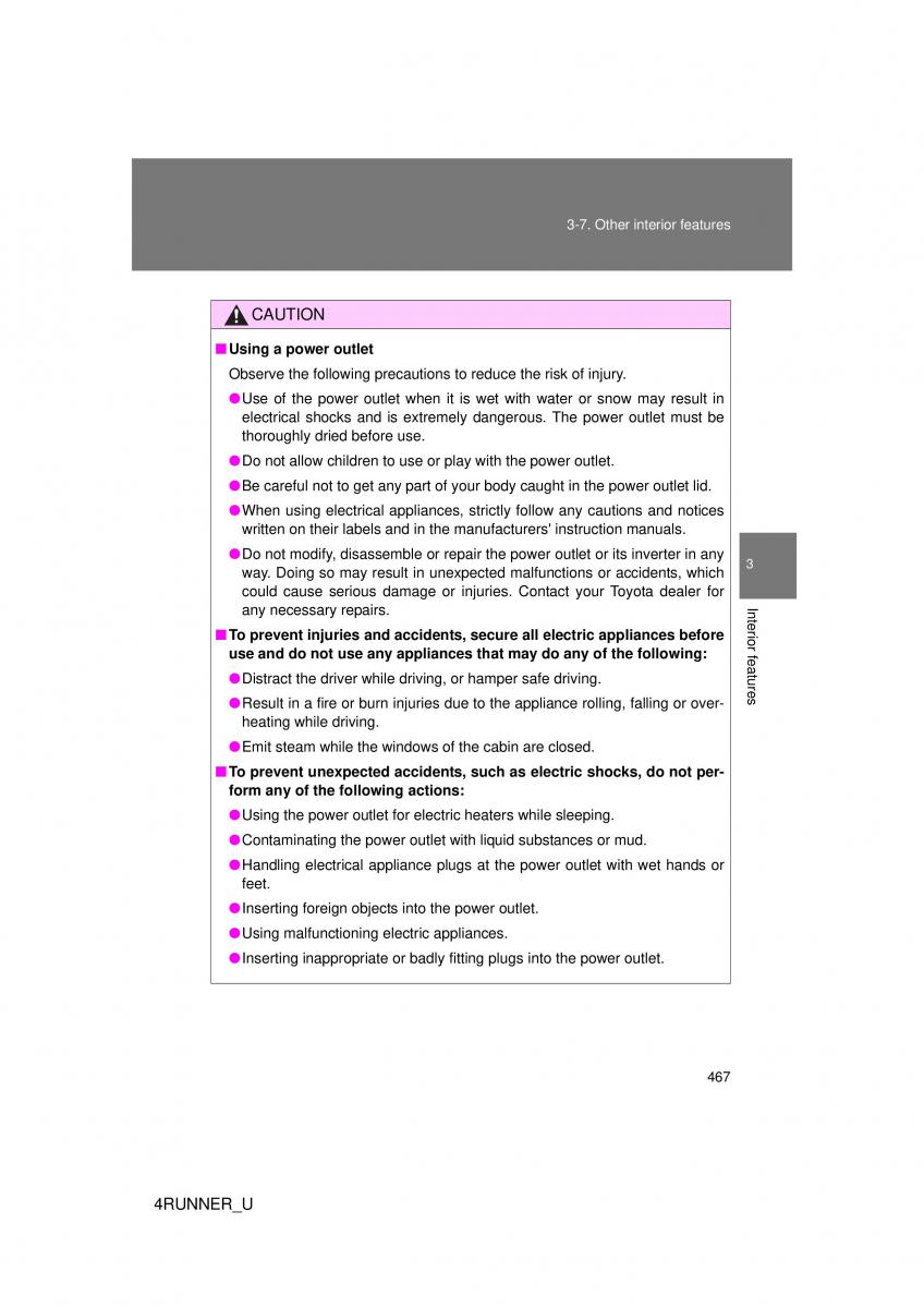 Toyota 4Runner 5 V N280 owners manual / page 434