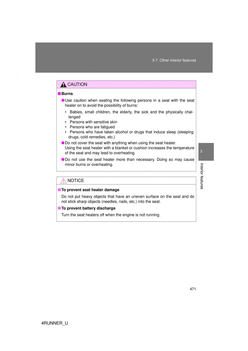 Toyota 4Runner 5 V N280 owners manual / page 438