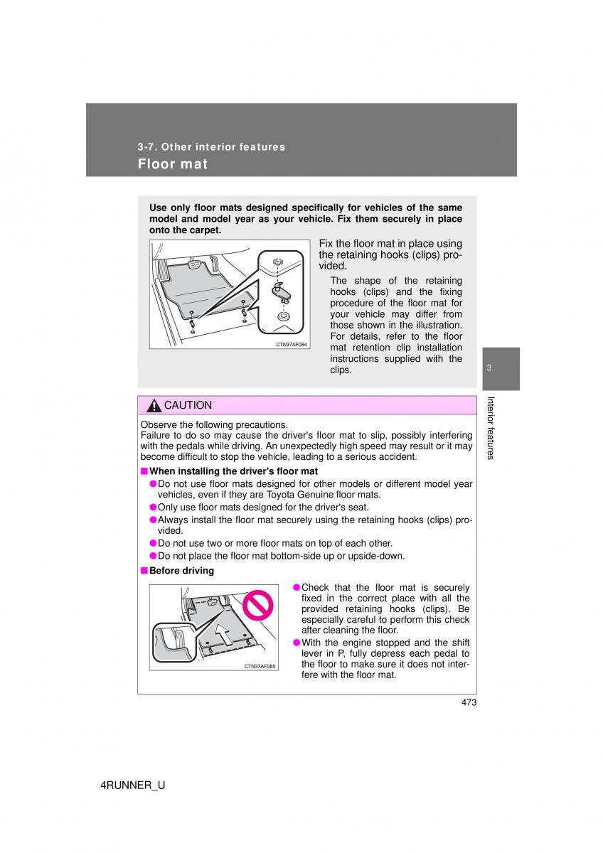 Toyota 4Runner 5 V N280 owners manual / page 440