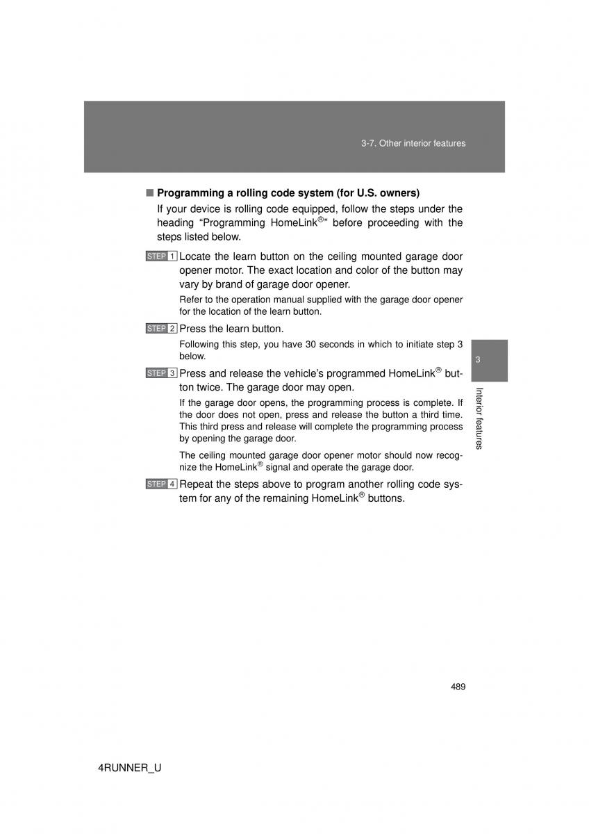 Toyota 4Runner 5 V N280 owners manual / page 456