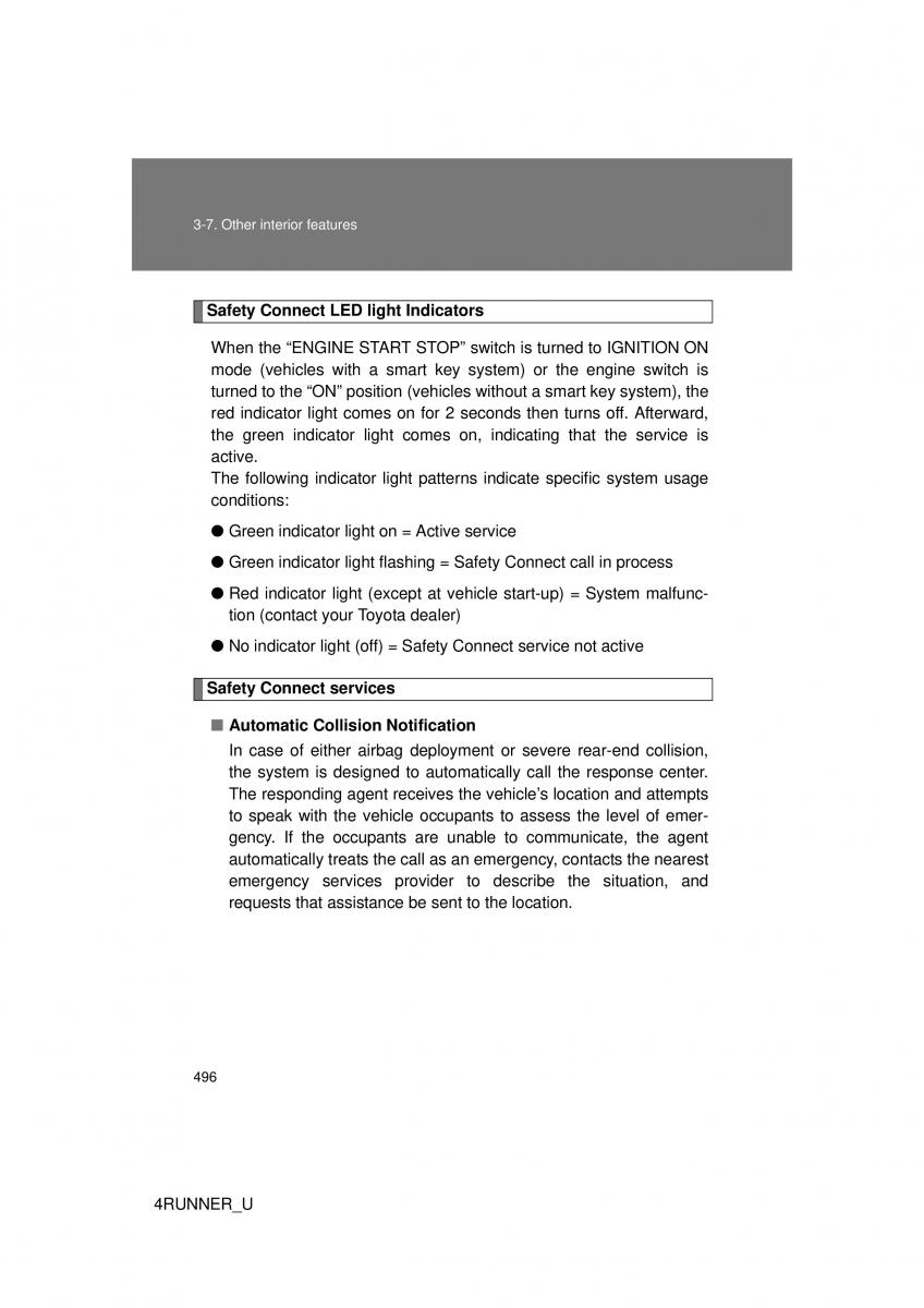 Toyota 4Runner 5 V N280 owners manual / page 463