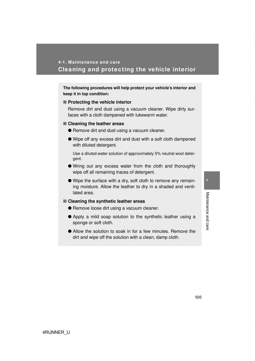 Toyota 4Runner 5 V N280 owners manual / page 471