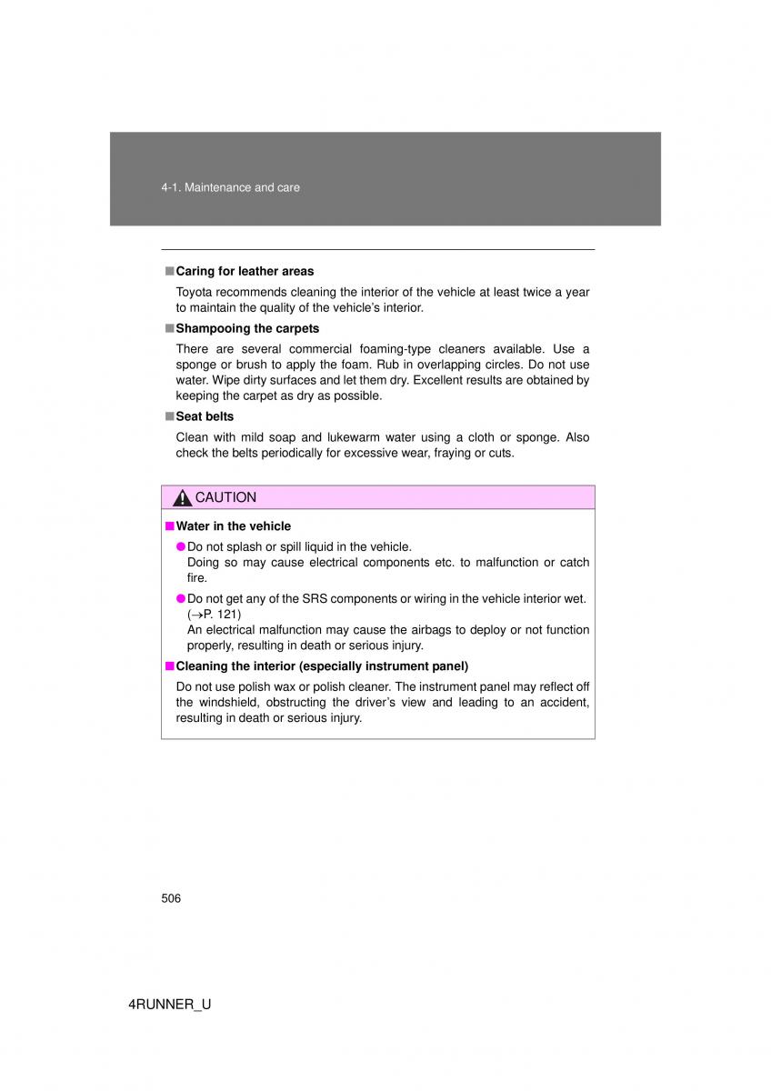 Toyota 4Runner 5 V N280 owners manual / page 472