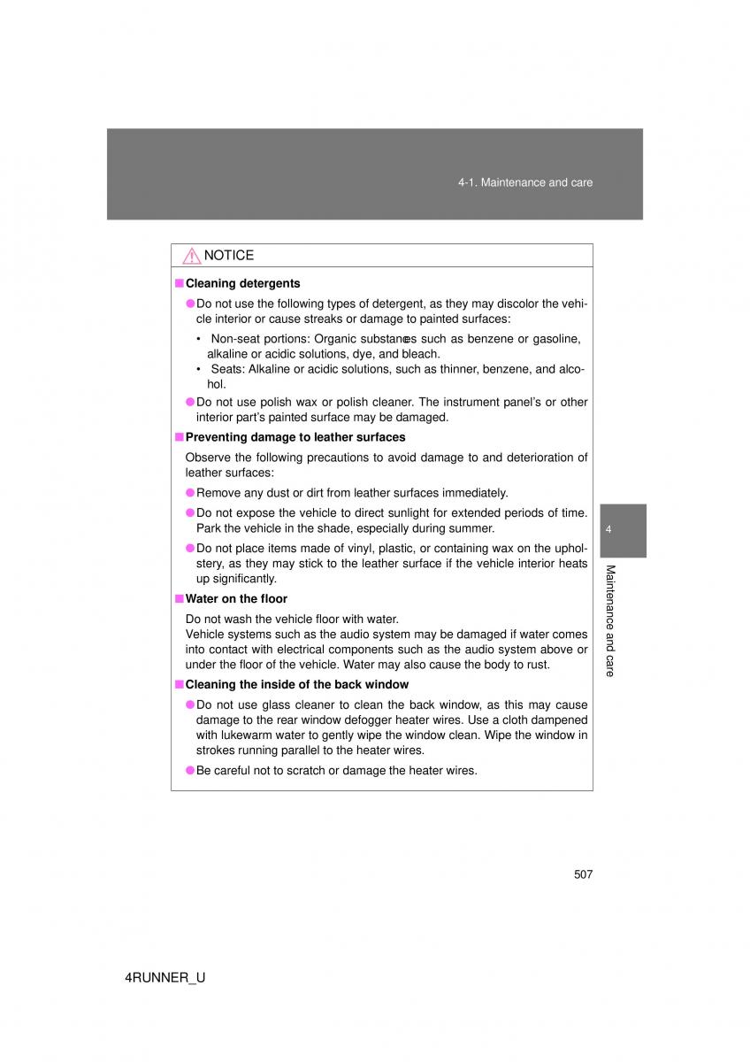 Toyota 4Runner 5 V N280 owners manual / page 473