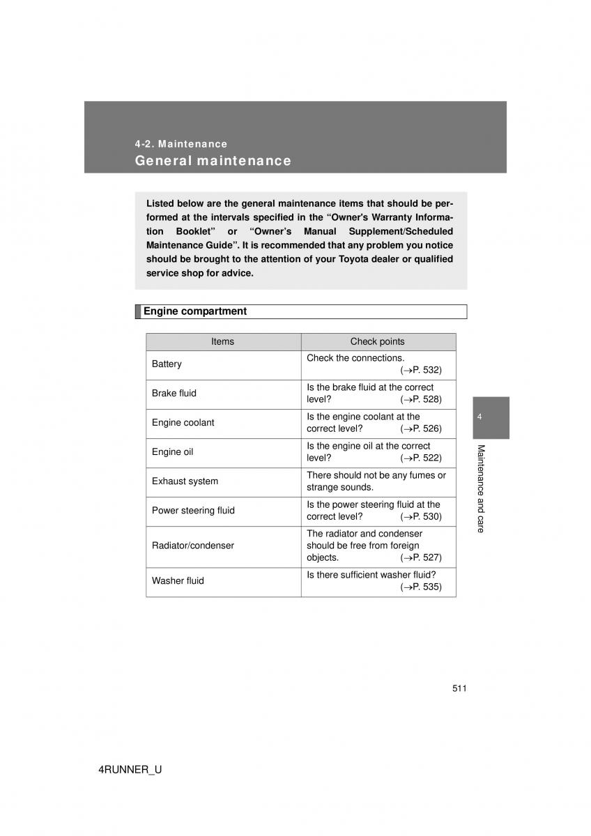 Toyota 4Runner 5 V N280 owners manual / page 477