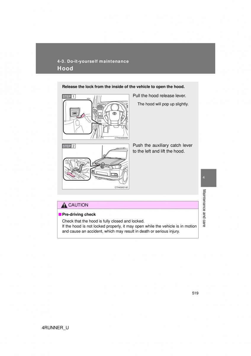 Toyota 4Runner 5 V N280 owners manual / page 485