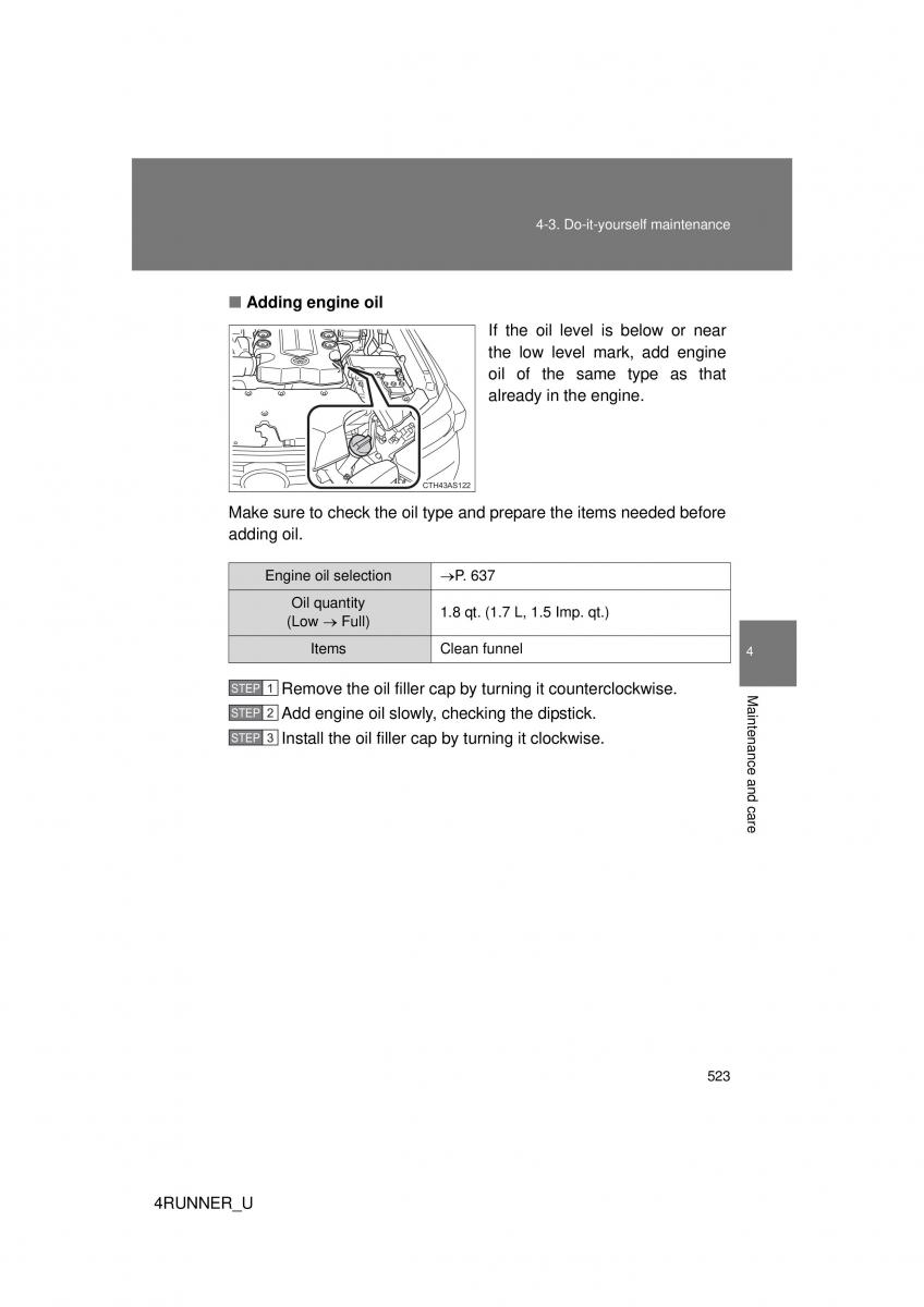 Toyota 4Runner 5 V N280 owners manual / page 489