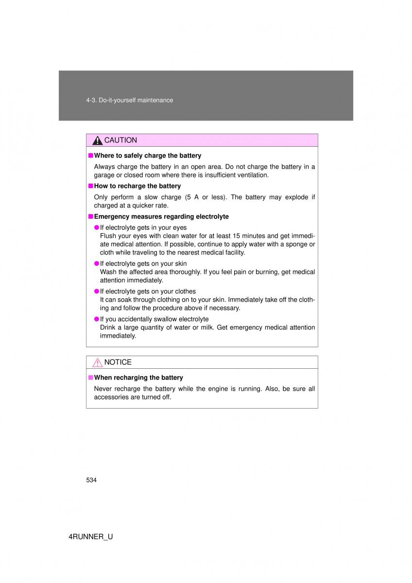 Toyota 4Runner 5 V N280 owners manual / page 500