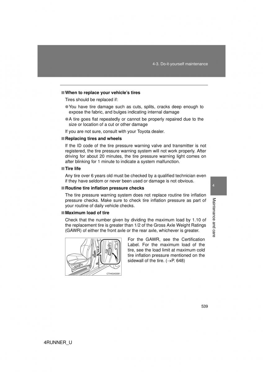 Toyota 4Runner 5 V N280 owners manual / page 505