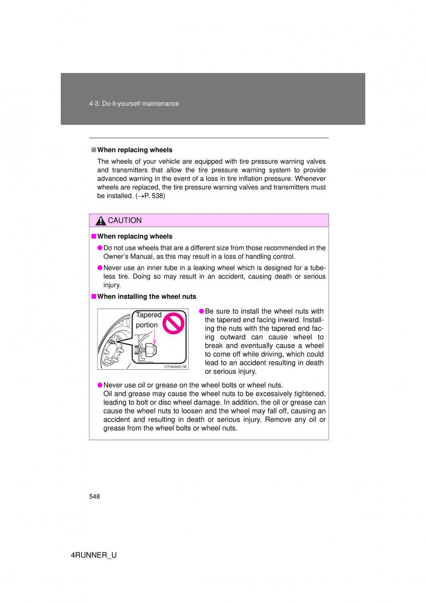 Toyota 4Runner 5 V N280 owners manual / page 514