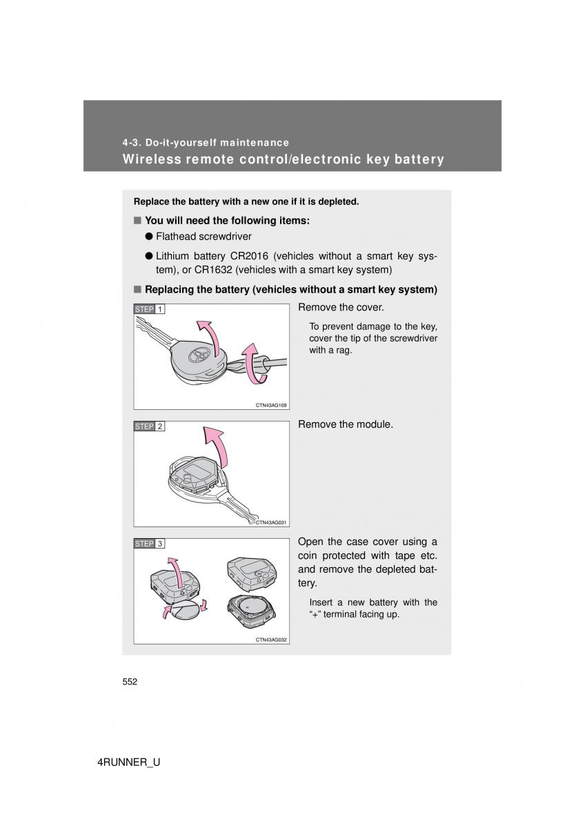 Toyota 4Runner 5 V N280 owners manual / page 518