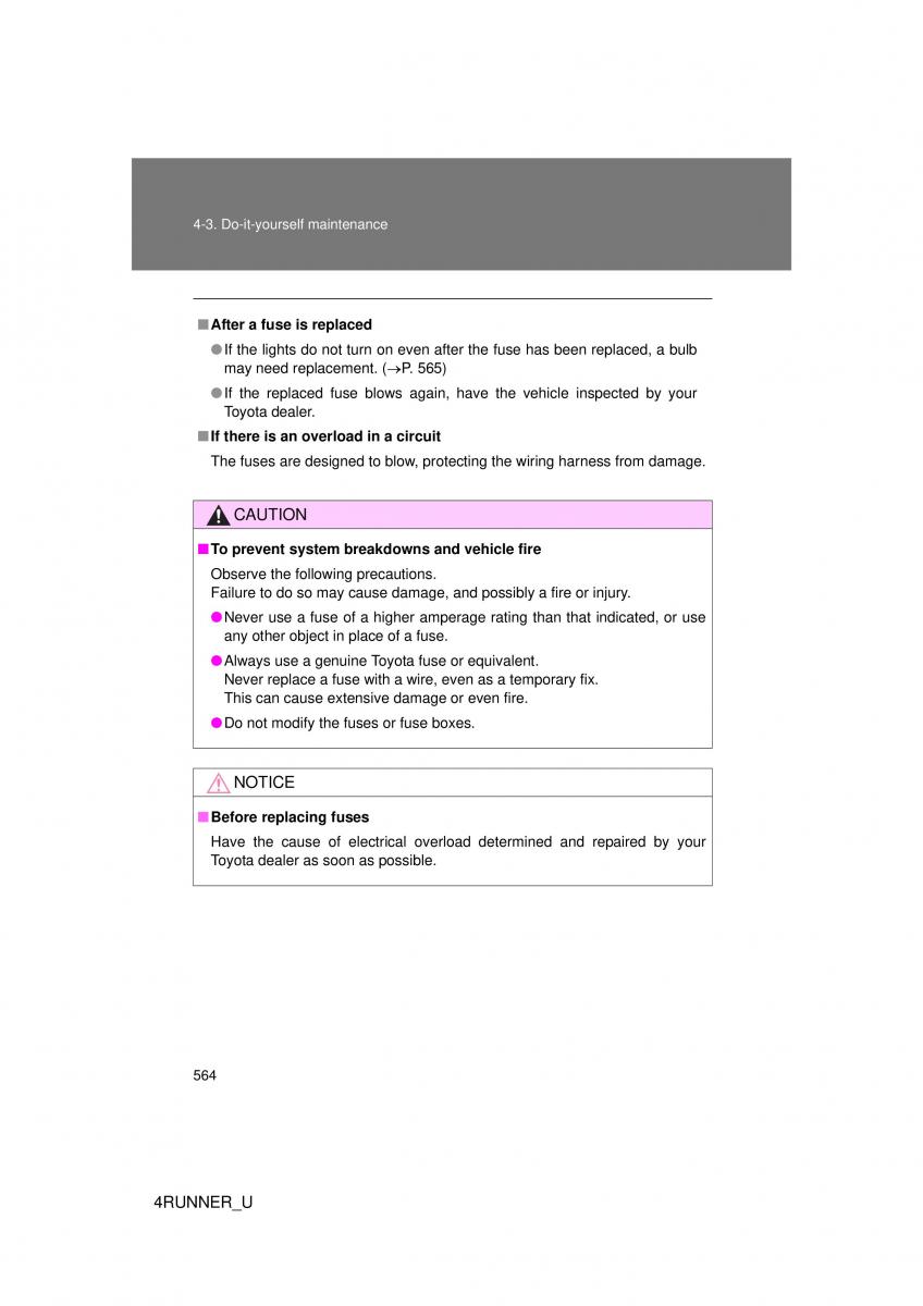 Toyota 4Runner 5 V N280 owners manual / page 530