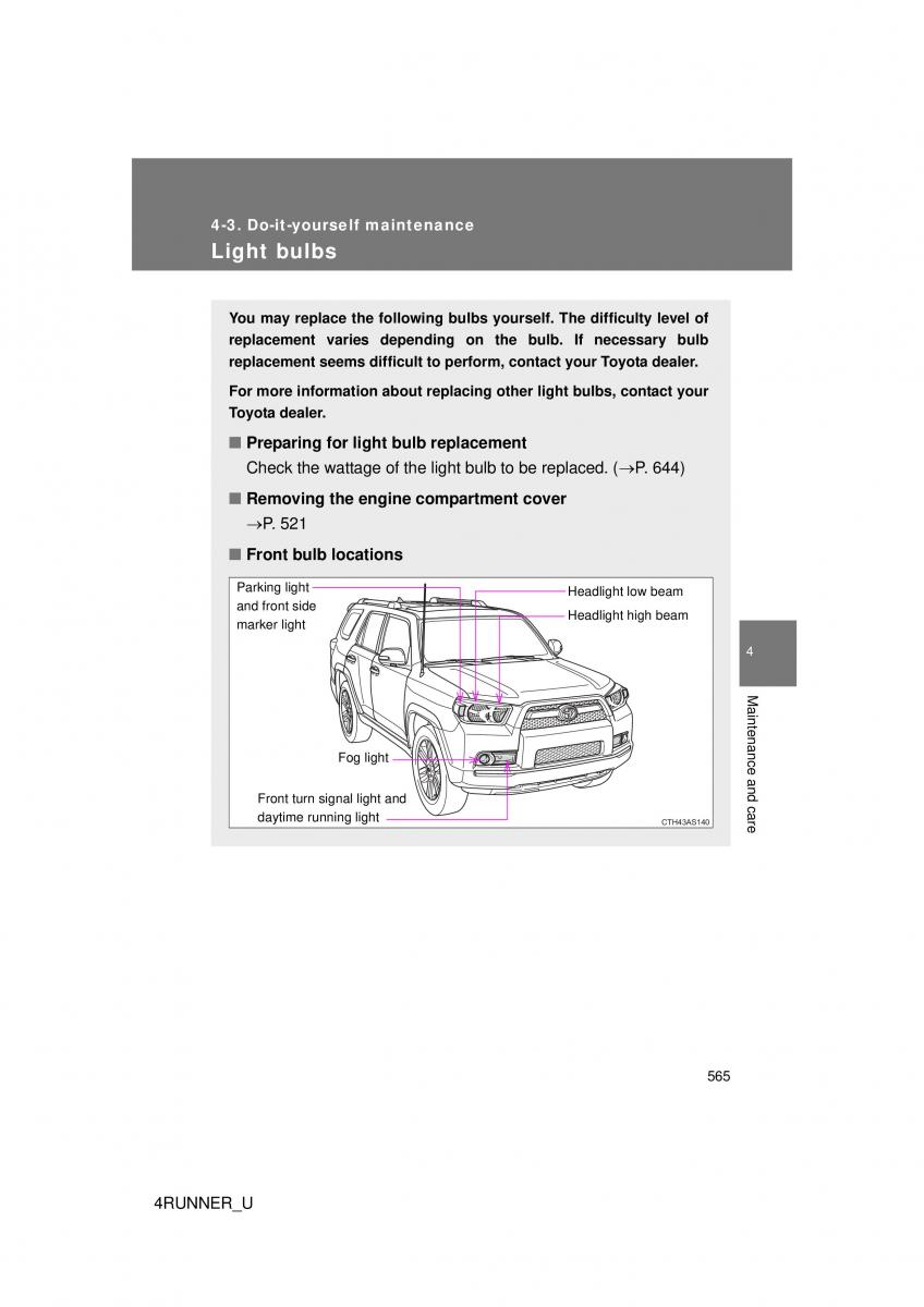 Toyota 4Runner 5 V N280 owners manual / page 531