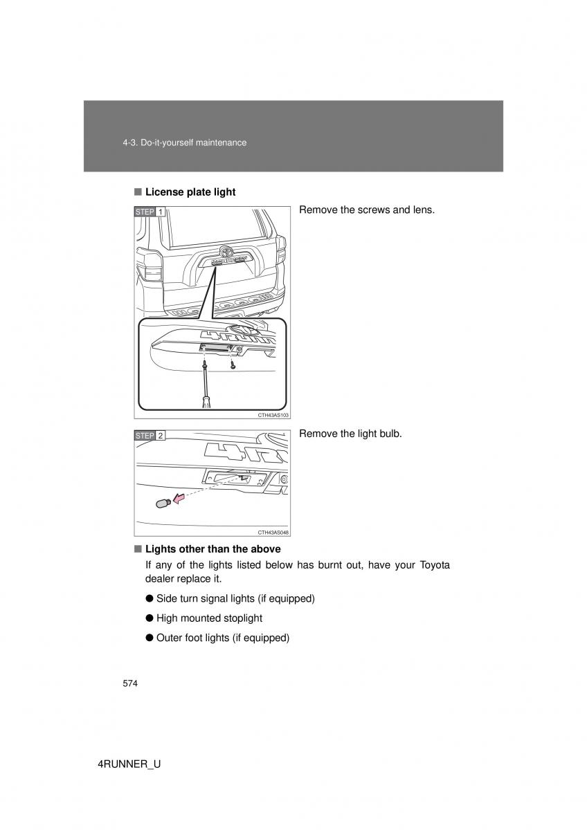 Toyota 4Runner 5 V N280 owners manual / page 540