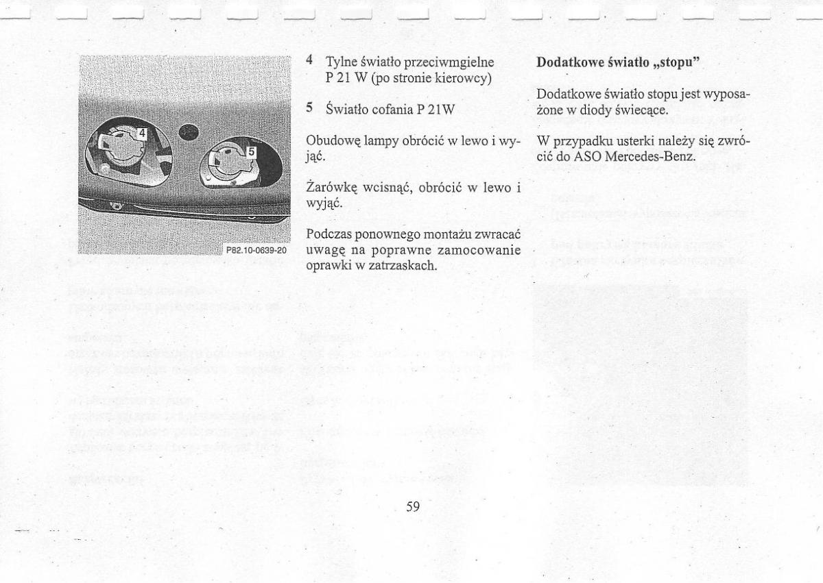 Mercedes Benz CLK W208 instrukcja obslugi / page 61