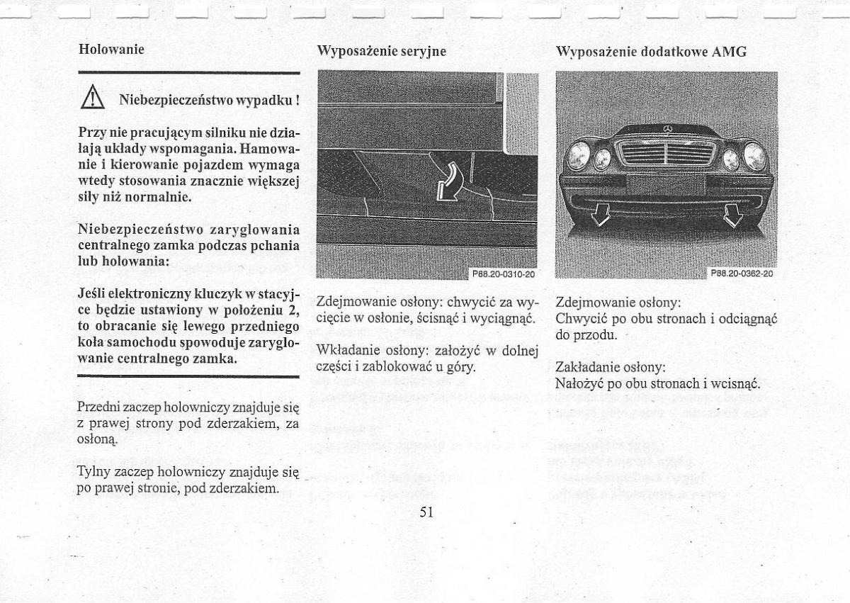 Mercedes Benz CLK W208 instrukcja obslugi / page 53