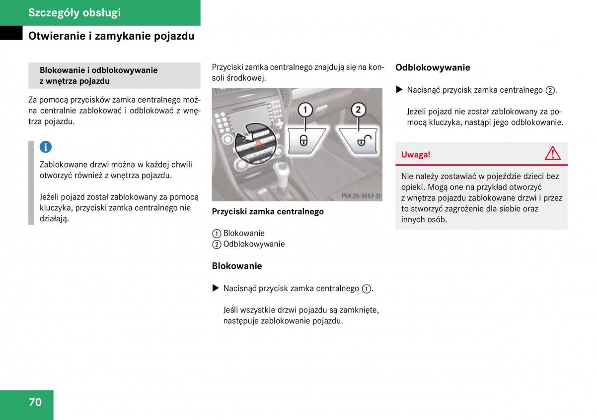 Mercedes Benz SLK R171 instrukcja obslugi / page 71